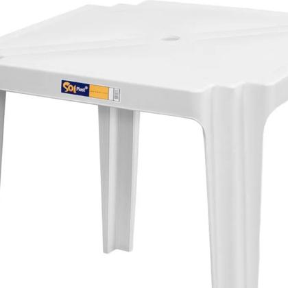 Imagem de Mesa plástica quadrada 70 x 70 cm - Coruripe (Branco)