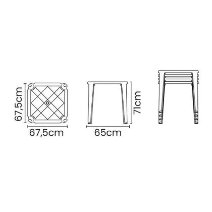 Imagem de Mesa Plástica Quadrada Tramontina 92315010 Noronha Branca