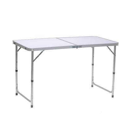 Imagem de Mesa Portátil Camping Dobrável Com Alça Transporte de Alumínio 120xm x 60cm Branca