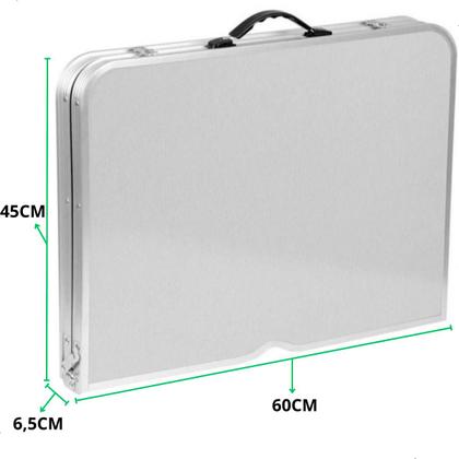 Imagem de Mesa Portátil Dobrável 2 Banquetas Aluminio Maleta Camping