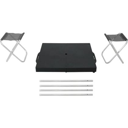 Imagem de Mesa Portátil Dobrável Para Camping com 2 Banquetas Preta Bel