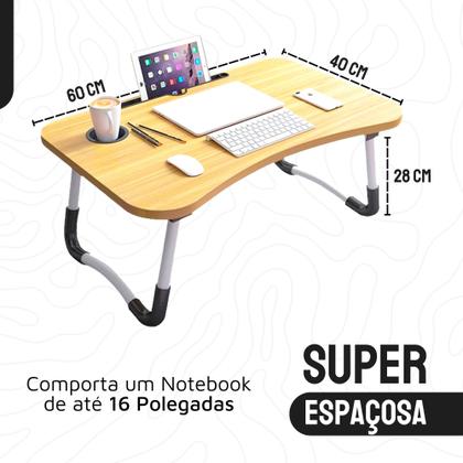 Imagem de Mesa Portátil Dobrável Suporte Para Notebook Cama iPad Madeira