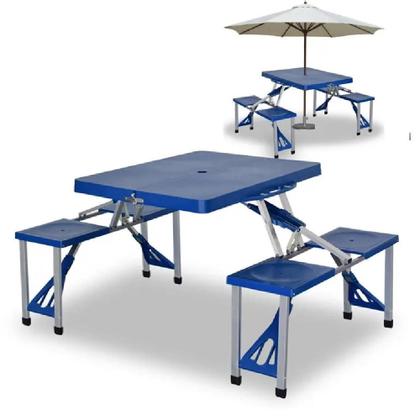 Imagem de Mesa Portátil Maleta Dobrável Com Alça Camping 4 Lugares