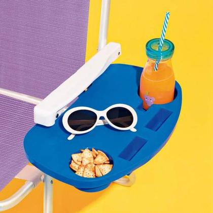 Imagem de Mesa Portátil para Cadeira de Praia Mor - Compartimentos para Protetor Solar e Bebidas