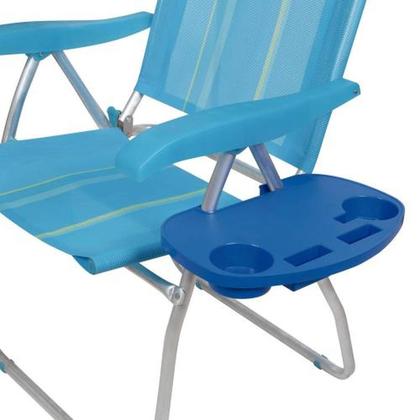 Imagem de Mesa Portátil para Cadeira de Praia Mor - Compartimentos para Protetor Solar e Bebidas