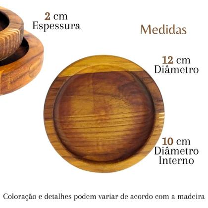 Imagem de Mesa posta cafe da manha Jogo de Xícara com pires de madeira