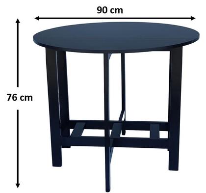 Imagem de Mesa Prática Dobrável Preta Rustica, Bar Cozinha Lazer ( REDONDA )