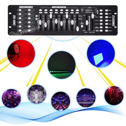 Imagem de Mesa Profissional Dmx 512 Controladora De Efeitos Festa Acompanha Fonte 12V LK192