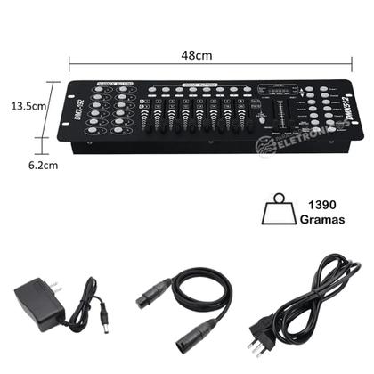 Imagem de Mesa Profissional Dmx 512 Controladora De Efeitos Festa Acompanha Fonte 12V LK192