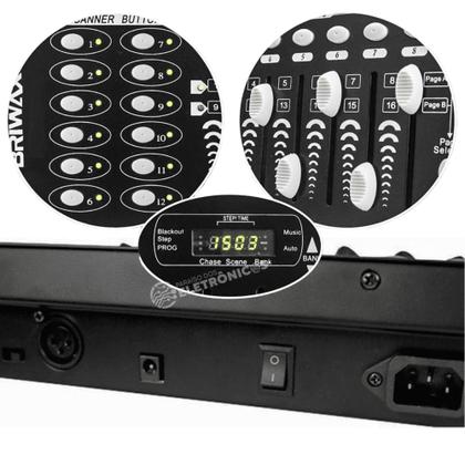 Imagem de Mesa Profissional Dmx 512 Controladora De Efeitos Prático Com Display LK192