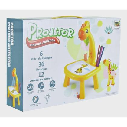 Imagem de Mesa Projetor Desenho Infantil Mesinha De Desenho Projetara (Amarelo)
