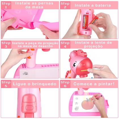 Imagem de Mesa Projetora Desenhar Infantil Educativa Projetor Girafa - Bee Toys