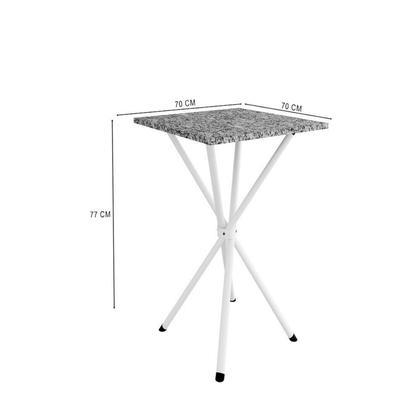 Imagem de Mesa Quadrada 70cm para Sala de Jantar Tampo Granito Léia