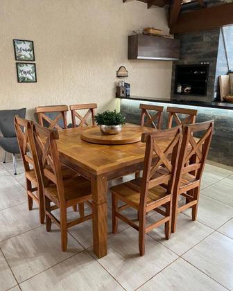 Imagem de Mesa Quadrada com Prato Giratório 140x140cm