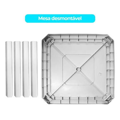 Imagem de Mesa Quadrada Desmontável Branca Bar Praia Jardim Cozinha