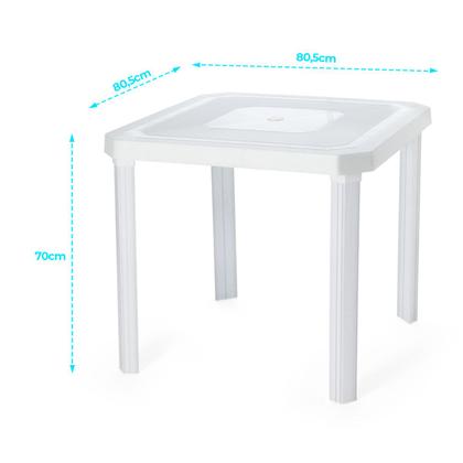 Imagem de Mesa Quadrada Desmontável Branca Bar Praia Jardim Cozinha