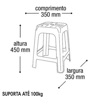 Imagem de Mesa Quadrada Dobrável 80x72cm Preta + 2 Banquetas Empilháveis