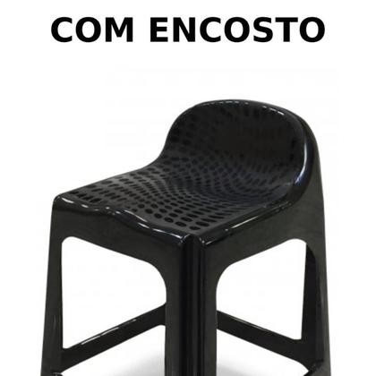 Imagem de Mesa Quadrada Dobrável 80x72cm Preta + 4 Banquetas Com Encosto