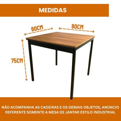 Imagem de Mesa Quadrada Industrial 80x80  Ideal para Espaços Pequenos  Base U em Metalon Maclavi