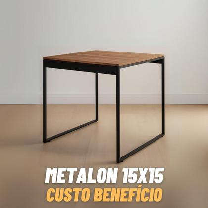 Imagem de Mesa Quadrada Industrial de Jantar 4 Lugares 80x80cm Compacta MDF Entrega Rápida para Apartamentos