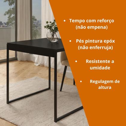 Imagem de Mesa Quadrada Industrial de Jantar 4 Lugares 80x80cm Compacta MDF Entrega Rápida para Apartamentos