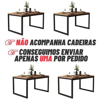 Imagem de Mesa Quadrada Industrial de Jantar 4 Lugares 80x80cm Compacta MDF Entrega Rápida para Apartamentos