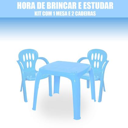 Imagem de Mesa Quadrada Infantil Com 2 Cadeiras Resistente Multiuso Aprendizagem