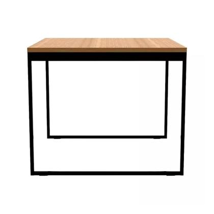 Imagem de Mesa Quadrada MDF 80cm com Pés de Aço Carbono Preto Estilo Industrial 4 Lugares Ambientes Pequenos