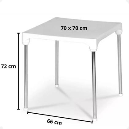 Imagem de Mesa Quadrada Pernas de Alumínio Com suporte para Guarda Sol