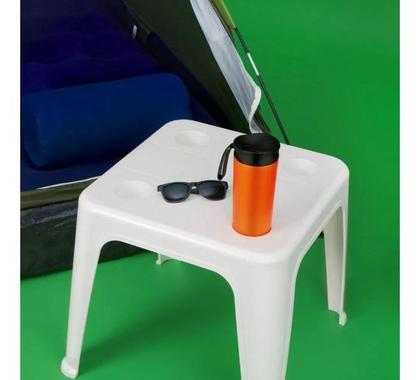 Imagem de Mesa Quadrada Plástica De Apoio Multiuso C/ Porta Copos Mor