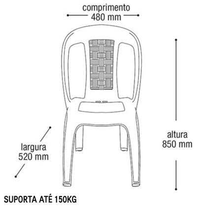 Imagem de Mesa Quadrada Plástico Desmontável 90cm Preta + 4 Cadeiras Vime Empilhável