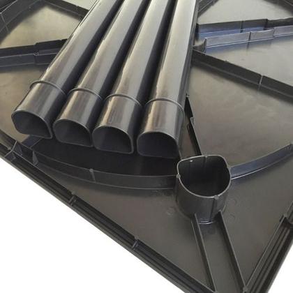 Imagem de Mesa Quadrada Plástico Desmontável 90cm Preta + 4 Cadeiras Vime Empilhável