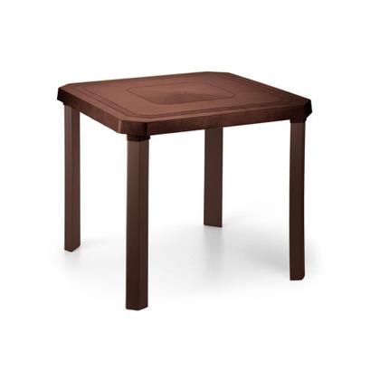 Imagem de Mesa Quadrada Resistente Desmontável 80 Cm Marron Plástica