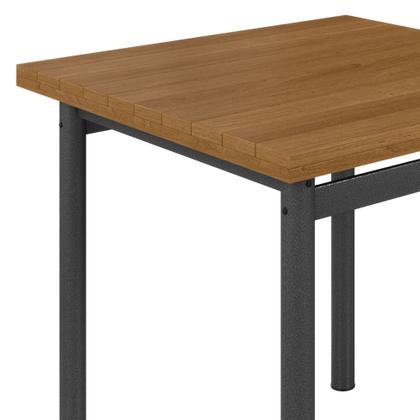 Imagem de Mesa Quadrada Tampo Ripado 75cm Base Tubo 2"