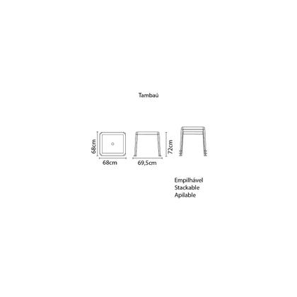 Imagem de Mesa Quadrada Tramontina Tambau Basic em Polipropileno Branco