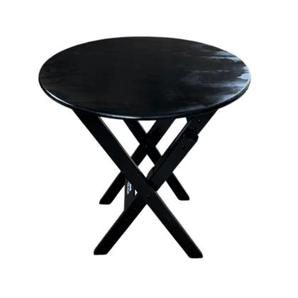 Imagem de Mesa Redonda 68cm Diametro Dobravel Madeira Bar Restaurantes Preto