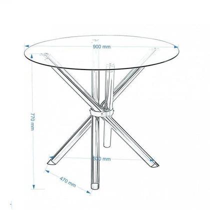 Imagem de Mesa Redonda com Tampo de Vidro 4800