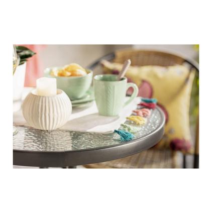 Imagem de Mesa Redonda com Vidro Temperado 60x70cm Preto Just Home Collection