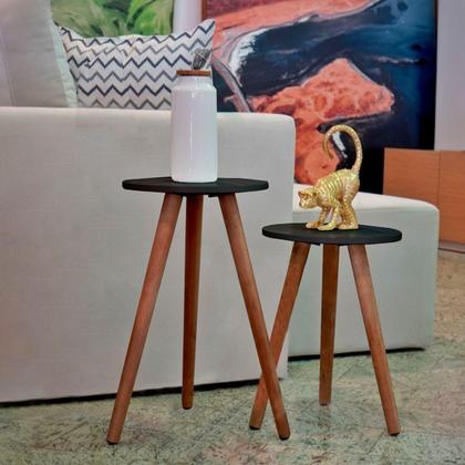 Imagem de Mesa Redonda De Canto Lateral Retro Pe Palito
