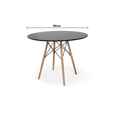 Imagem de Mesa Redonda De Jantar 90cm Preta Base Preto