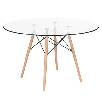 Imagem de Mesa Redonda Eames 120cm + 5 Cadeiras Cinza Claro