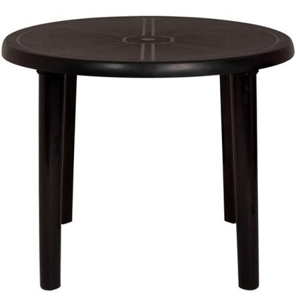 Imagem de Mesa Redonda Plástico Mor Preta