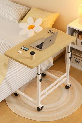Imagem de Mesa Regulável Notebook Home Office Rodinhas Portátil Marfim