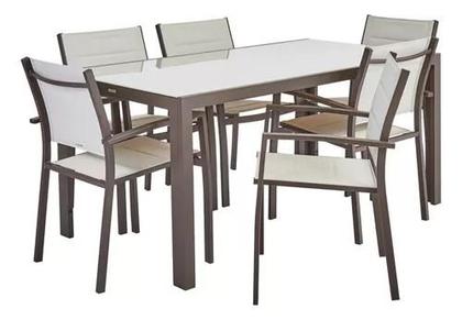 Imagem de Mesa Retangular Alumínio Para Jardim - 74x90x160cm 6 Lugares