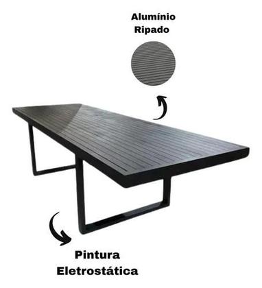 Imagem de Mesa Retangular Alumínio Ripado 2,0 X 1,0 Externa E Interna