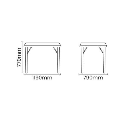 Imagem de Mesa Retangular Beta em Polipropileno Grafite com Base em Alumínio Polido Tramontina
