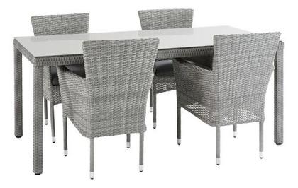 Imagem de Mesa Retangular De Alumínio E Fibra Cinza 75x89x179cm