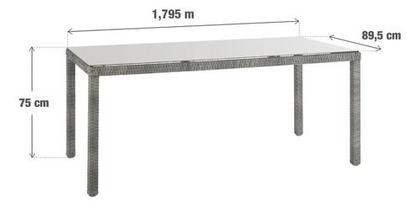 Imagem de Mesa Retangular De Alumínio E Fibra Cinza 75x89x179cm