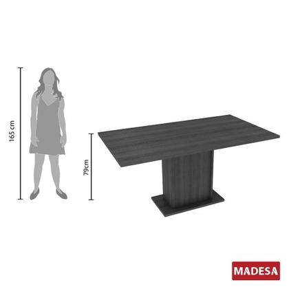 Imagem de Mesa Retangular Rustic/Preto Tampo de Madeira Madesa 5275