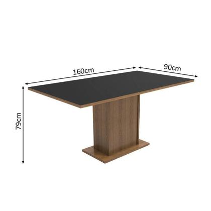 Imagem de Mesa Retangular Rustic/Preto Tampo de Madeira Madesa 5275